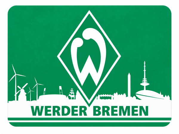SV Werder Bremen Mousepad Skyline 23 x 18 x 1,5 cm (L x B x H )